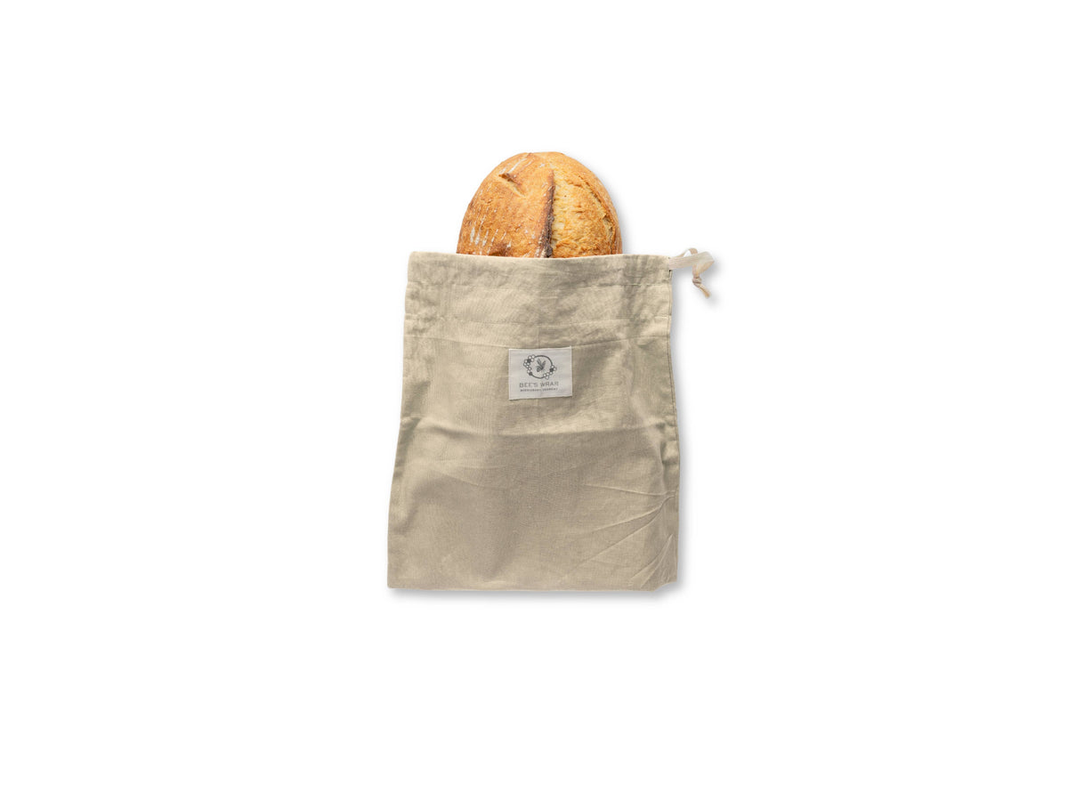 Reusable Beeswax Lined Artisan Bread Bag - Natural
