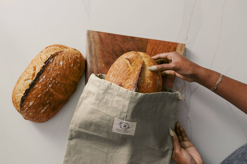 Reusable Beeswax Lined Artisan Bread Bag - Natural