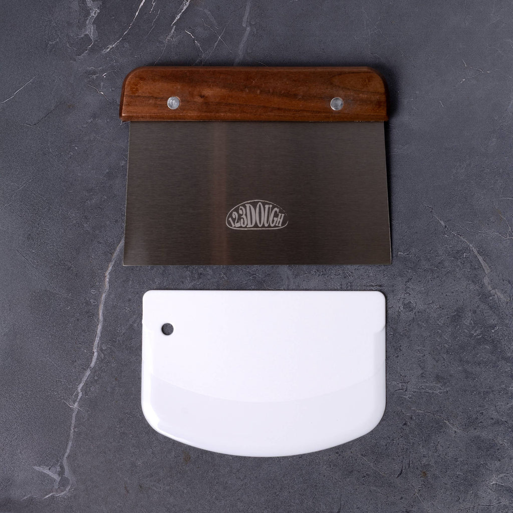 Stainless Steel + Plastic Dough Scraper Set – 123Dough